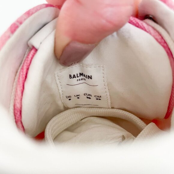 Balmain x Barbie B-Court Sneakers EU 36 US 6 Pink High Top Lace Up Booties - Picture 10 of 13